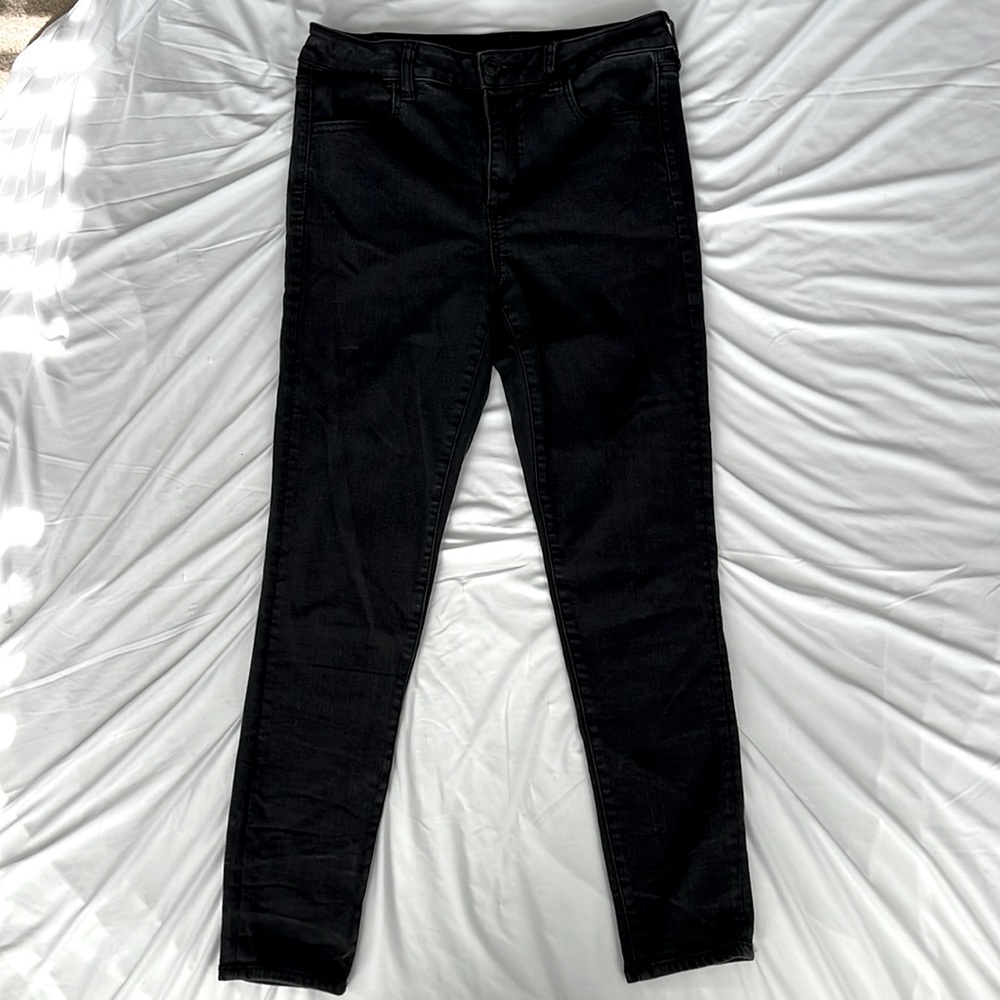 American Eagle Black Jeans Hi Rise Jegging Sz 12